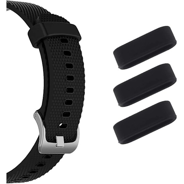 10 stk. Rem til urrem, kompatibel med Garmin Vivoactive 3 & Music Secure silikonespænde - (sort)