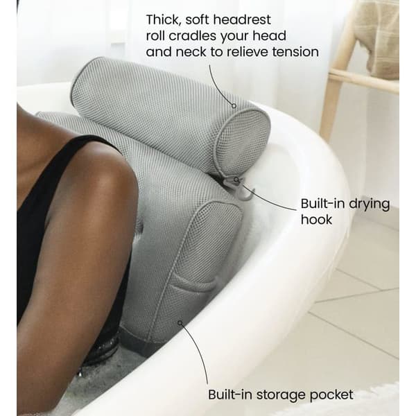 Everlasting Comfort Luksus Badekarpute - Støttepute for Hode, Nakke, Rygg til Badekar, Spa, Bløtlegging