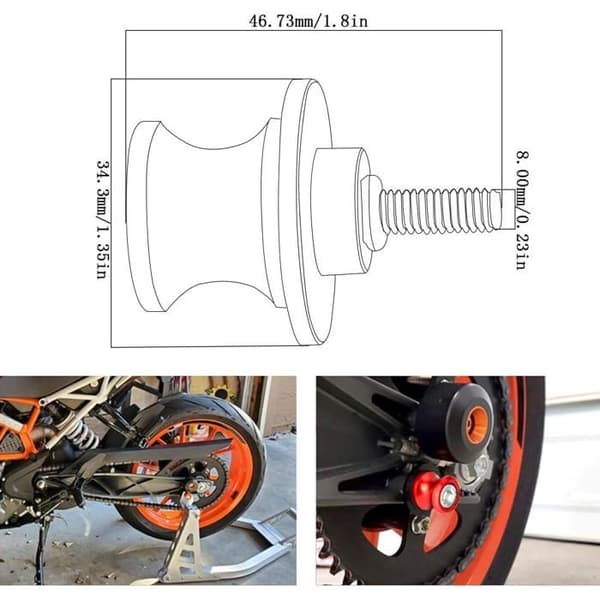 Stykker M8 Motorcykel Spools, Universelt Par M8 Skralder til Baggaffel (Rød)