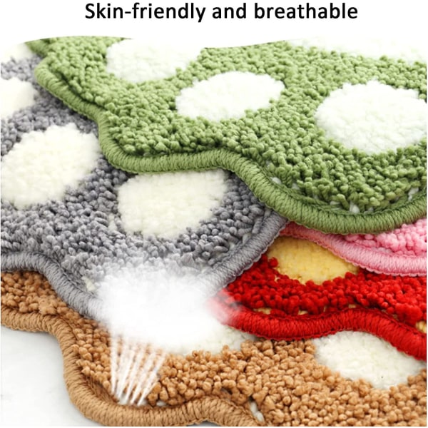 Badeværelsesrist (lilla 40x60cm) Bademåtte Tæppe Vandabsorberende Skridsikker Måtte Anvendes I Badeværelse, Bruser, Soveværelse, Os V. Blød Mikrofiber Bademåtte Machi
