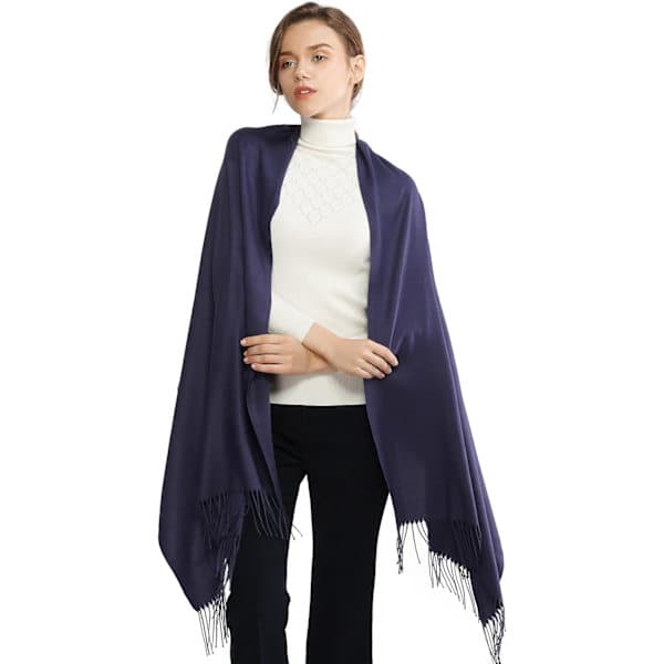 Dame Tørklæder Pashmina Sjaler og Wraps til Bryllup Tørklæder til Kvinder Vinter Navy Navy