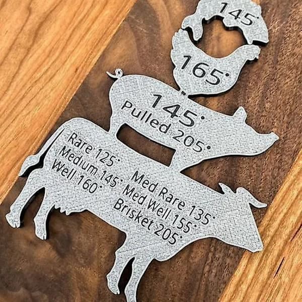 1 sæt grillgave til mænd grillfest med interne temperaturer og tilberedningstid magnetisk
