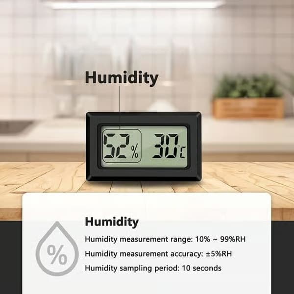 Digitalt termometer og hygrometer - Mini - LCD - Temperatur - Fuktighet - 5 stk