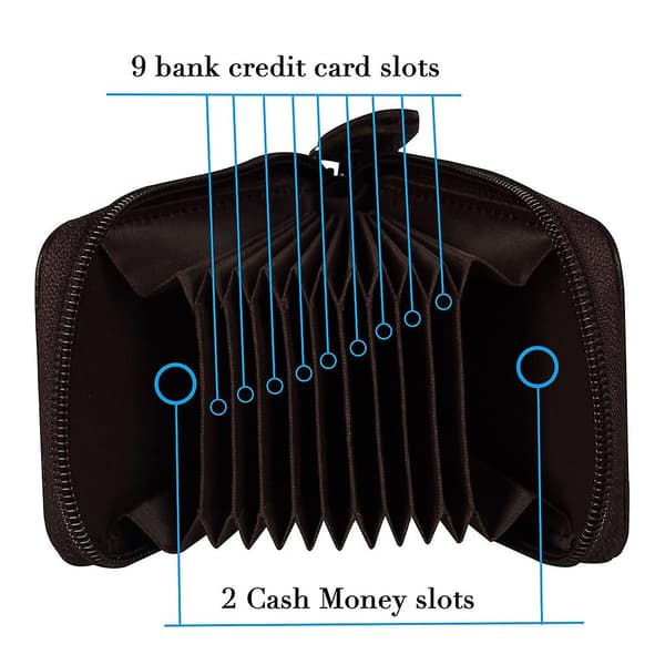 Organ Card Bag Multi Card Zip Bag Anti-scan Coffee