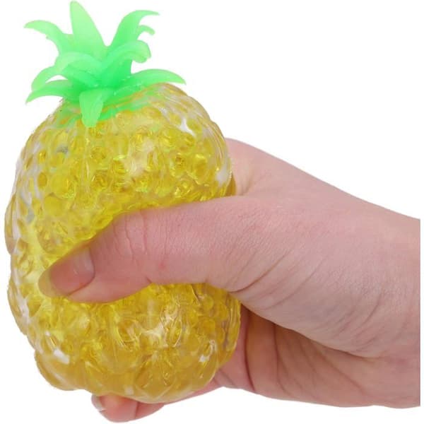 Pärlfyllning - Ananas - 11 cm - Fylld med pärlor - Stressavlastande leksak