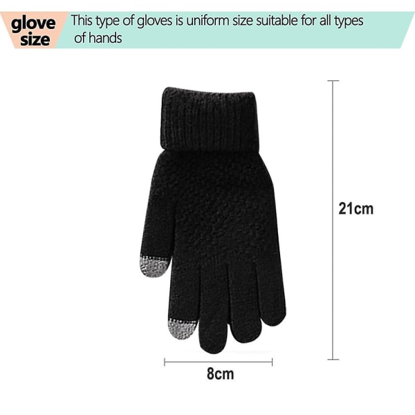 Miesten ja naisten talviset pehmotiivistetut lämpimät käsineet kylmää kestävät kosketusnäytölliset käsineet black