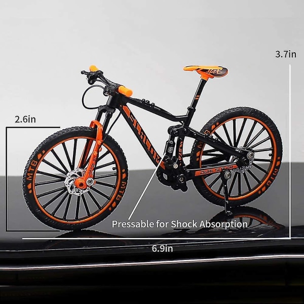 Mini 1:10 metalliseos polkupyörävaakamalli Pöytäsimulaatio Ornamentti Sormi Maastopyörälelu Orange