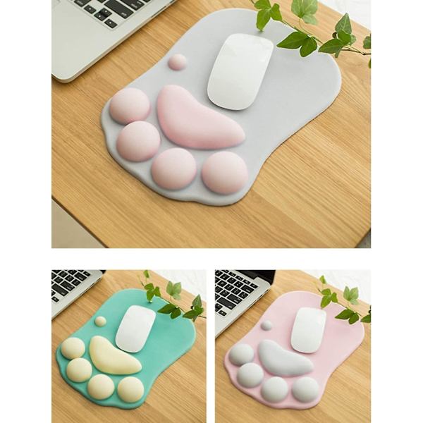 Sød kontormusemåtte med håndledsstøtte i kattepote-design, gaver til kontorbord, hjemme-gaming, kawaii-ting, gaver, ergonomisk musepude med håndledsstøtte