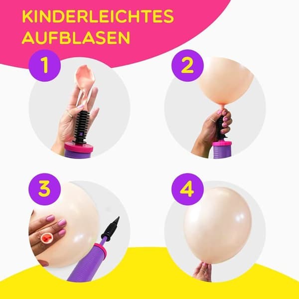 Ballonpumpe Sæt med 2 - til Hurtig og Nem Oppustning - Manuel Ballonpumpe