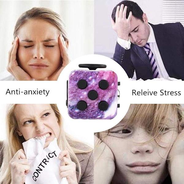 Galaxy Fidget Toy Cube Dice Fidget Toy Sensoriska Leksaker Stressavlastande Leksaker Anti-ångest Leksak för Barn och Vuxna