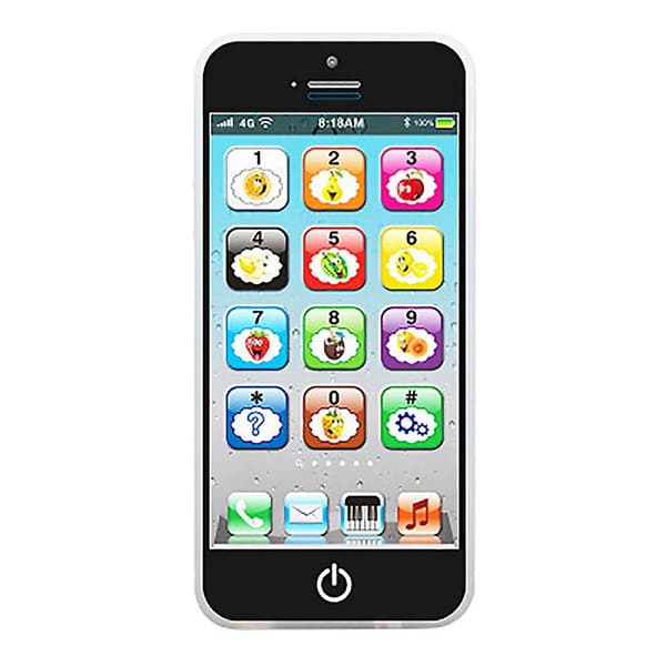 Baby Smart Touch Screen Mobiltelefon Leksaker Med LED Pedagogisk Leksak Present Black 1 Pc