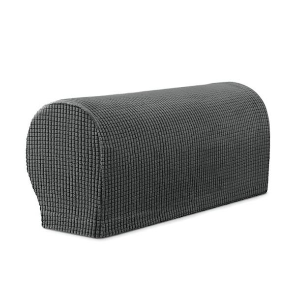 2 stk. Elastisk sofa armlæn betræk, fortykket og skridsikkert, hjem tekstilbeskyttelse, simpelt og rent armlæn betræk Dark Gray