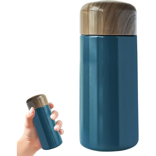 150ML Liten Termoskolbe for Melk Kaffe Te, Mini Termoskolbe for Varme Kalde Drikker, Liten Vannflaske av 304 Rustfritt Stål, Bærbar Vakuumkolbe Blue