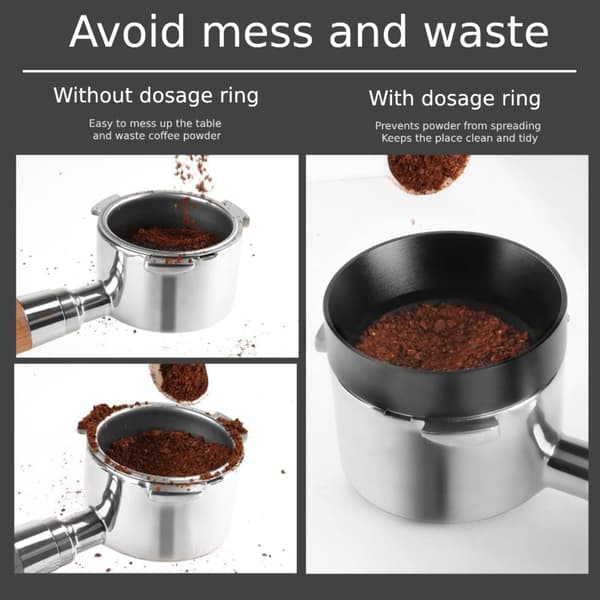 51 mm doseringstragt til barista, hjem, café (sort) Black