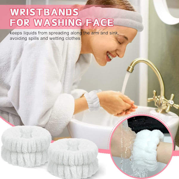 Ansigtsvask Håndledsbind Spa Vask Ansigt Svedbånd Makeup Elastisk Håndled Vask Bånd Absorberende Håndklæde Håndledsbind Håndledsbind