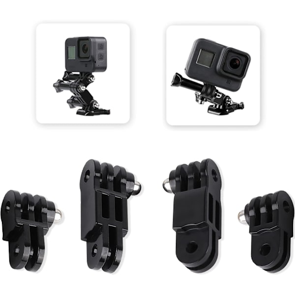Justerbar forlængerarm kamera fastgørelsesbeslag med kort og lang skrue forlængerarm montering til GoPro Hero 10, 9,8, 7, 6, 5 og andre actionkameraer