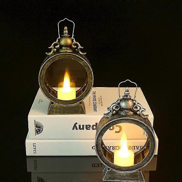 Dekorativ Retro Lampa Med Flimrande Ljus Inomhus Eller Utomhus Artiklar För Matbord C