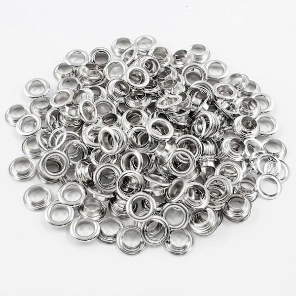 100 st 6 mm öljetter, kraftiga metallöljetter i aluminium för smycken