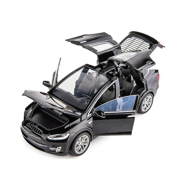 1/32 Tesla Model X 90d Suv Toy Bilmodell Diecast Legering Metall Miniatyr Ljud & Ljus Pull Back 1:32 Collection Present för Boy Kid TESLA MODEL X 90D1