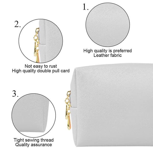 Makeup Bag Pouch Purse Organizer Vattentät Resväska Kosmetisk Vit White