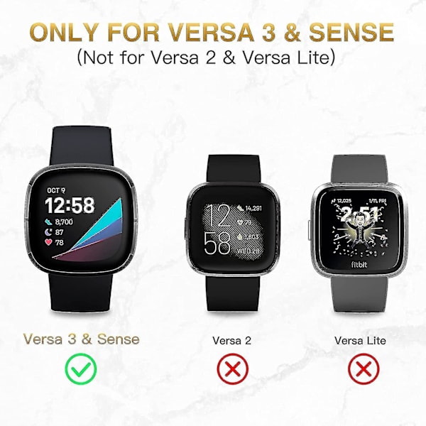 2 kpl latauskaapelia yhteensopiva Fitbit Sense/fitbit Versa 3(1m/3.3ft) Versa3 30cm