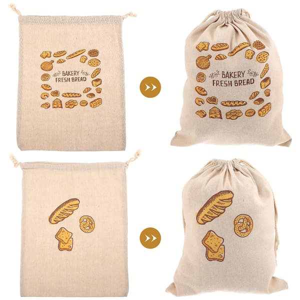 2 st Bröd Förvaringspåsar med Dragsko Bärbara Brödpåsar Återanvändbara Brödpåsar
