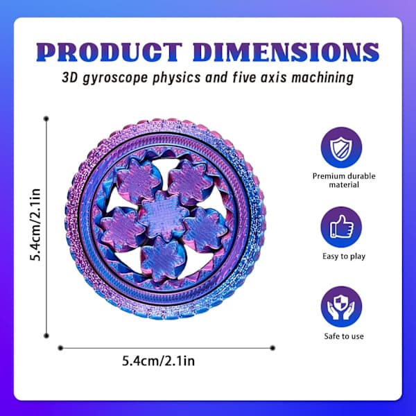 Fidget Spinners til børn og voksne 2-pak, 3D-printede Fidget Spinners Legetøj ADHD Autisme Sensorisk Stressaflastende Legetøj, Hånd Fidget Spinner Legetøj Kontor
