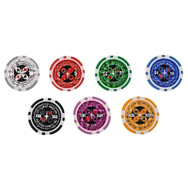 Pokersæt med taske og tilbehør - 500 chips - Poker Multi Color