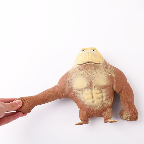 Simuleret Gorilla Abe Strækbar Squish Antistress Squeeze Elastisk Abe Legetøj 12*12 Grey
