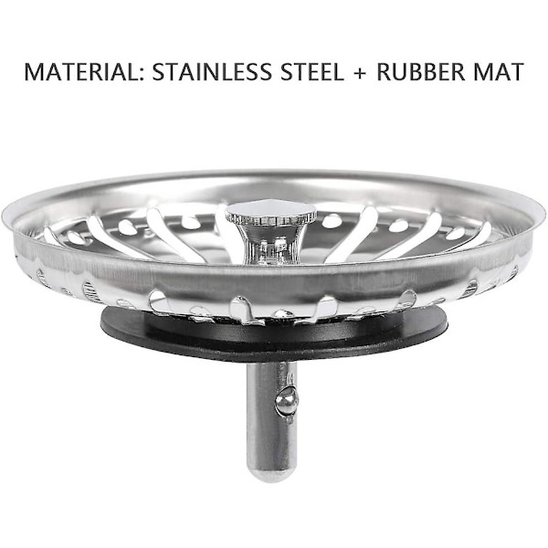 2 st diskhossil/diskpropp diskstopp hål kök/badrumssil diameter 80mm med kulände, rostfritt stål