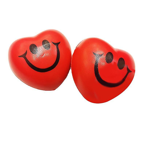 Hjerteformede Smiley Stressbolde 12stk, Valentinsdagsgave