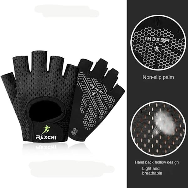 Halvfingerhandskar Yoga-handskar black L