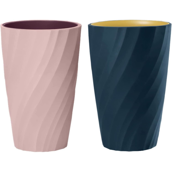 Plasttandborste Glas, 2 st 360ml Plasttandborste Mugg, Återanvändbar Crday Present