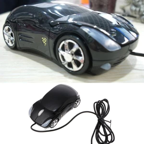 1000DPI Mini Bilformet USB 3D Optisk Kablet Innovativ 2 Spotlights Mus for PC Bærbar PC Pink
