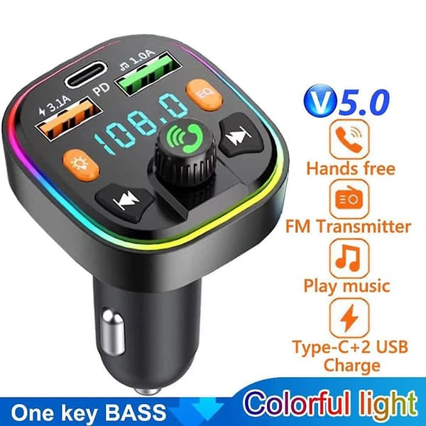 Bluetooth-auton sovitin Fm-lähetin Usb-radio Hands-free Mp3-musiikkisoitin
