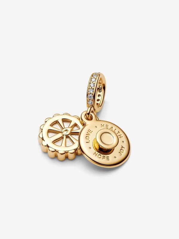 Pandora - Happy Birthday Cake Dangle Charm - 14k guldbelægning