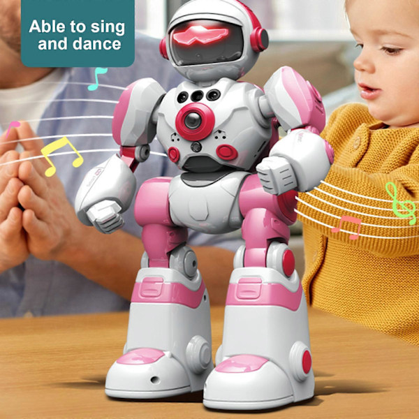 AI Röstrobot för Barn, Musikdans & RC Programmerbar Leksak Pink