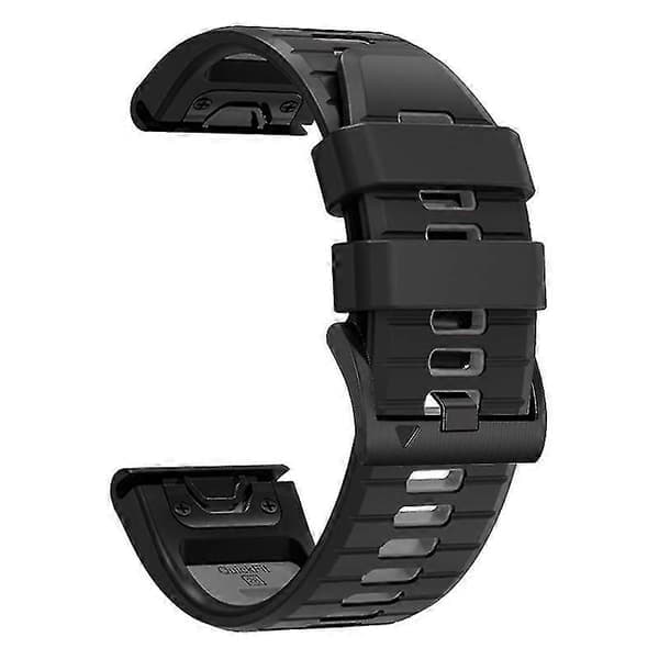 To-farvet udskiftningsrem silikone urrem til Garmin Fenix 7 Pro / Fenix 7 Sort Grå Black Grey