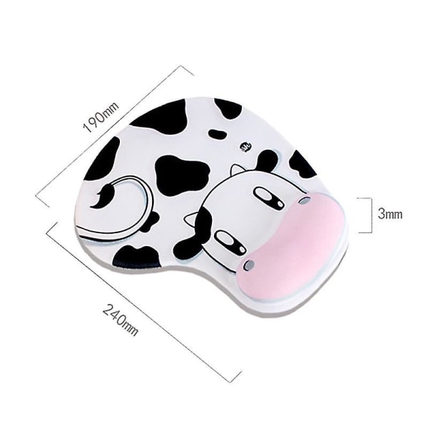 Musematte Ku Non-slip Memory Foam Comfort Håndleddsstøtte Mus