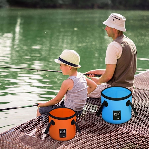 Hopfällbar hink - Fällbar campingförvaringsbehållare hopfällbar hink bärbar lätt hink för camping resor fiske båtliv och trädgårdsskötsel Orange 20L