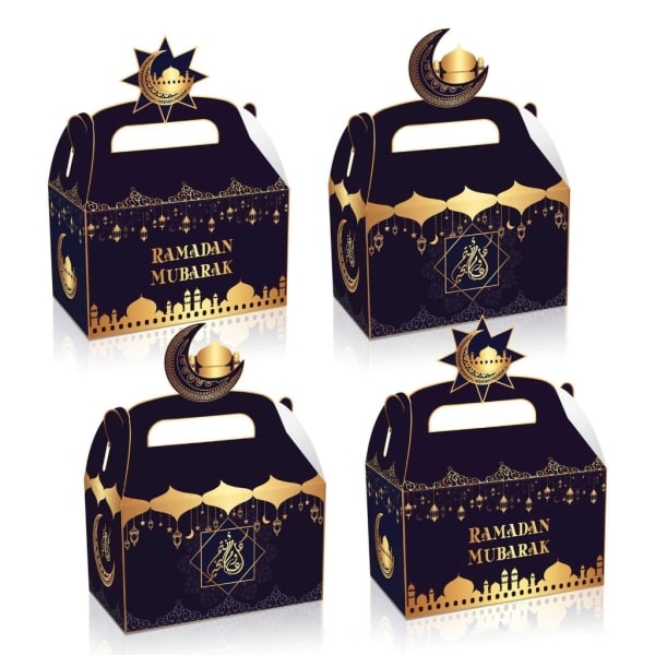 Ramadan Gaveposer og Indpakningssticker Eid Mubarak Goodie Bag Ramadan Fest Goodie Box Eid Mubarak Gaveindpakning Sticker 4