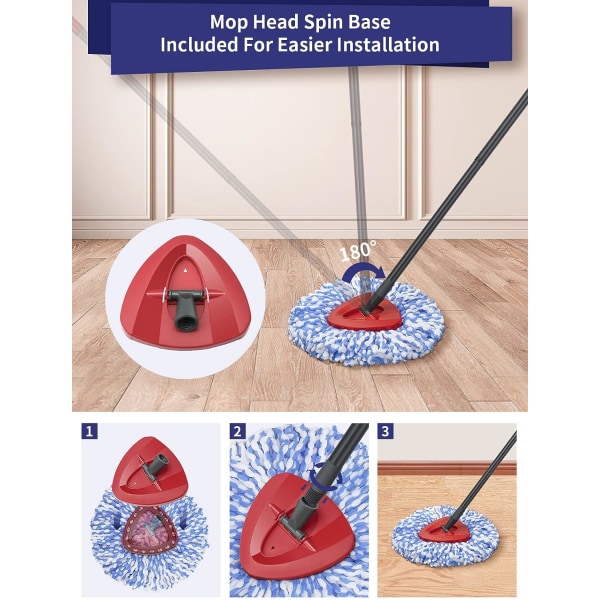 Spin Mop Head Replacement Base Roterande triangel Mopp Head Cover Plast Case Kompatibel med vileda EasyWring-tillbehör, paket med 3, 1 antal