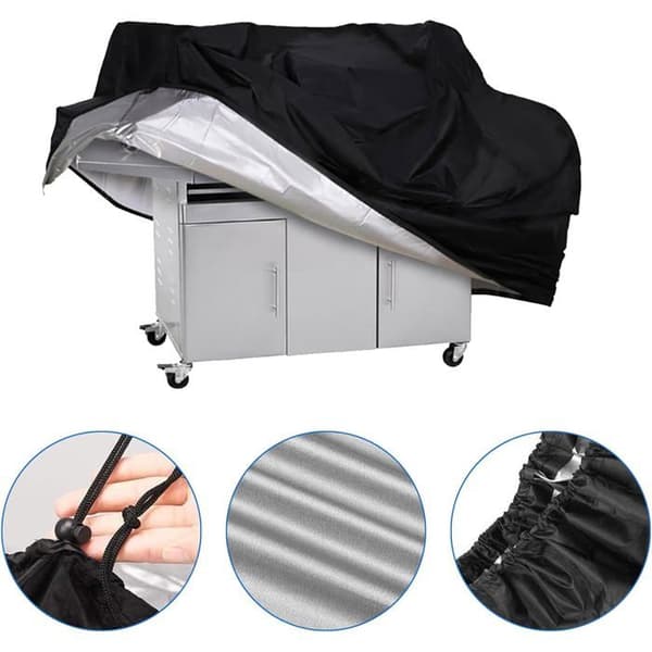 Grilltrekk - RISVOWO - 210D Oxford vanntett - 145x61x117 cm - Snor og oppbevaringspose