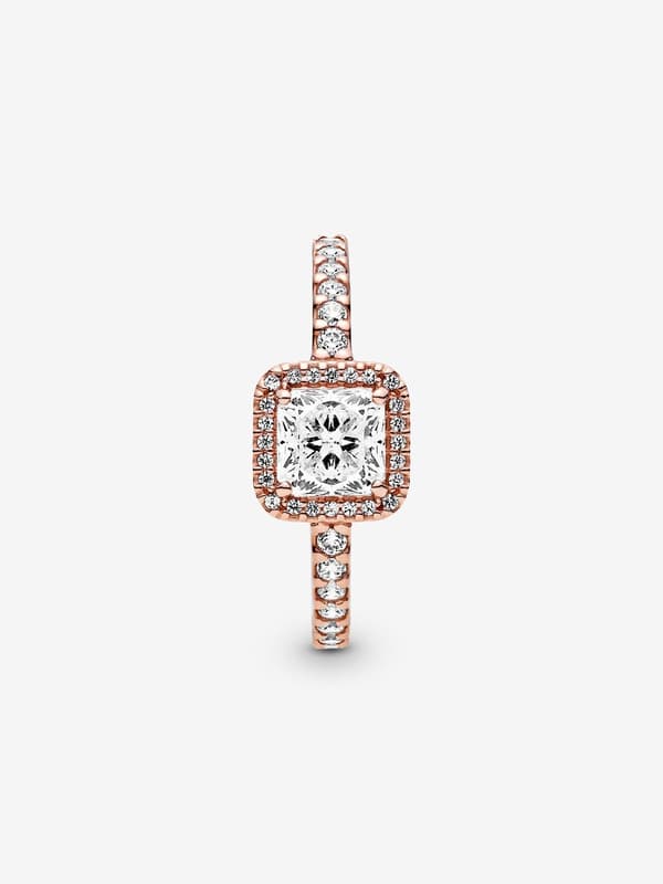 Pandora - Square Sparkle Halo Ring - 14k rosaguld plating Circumference: 56mm