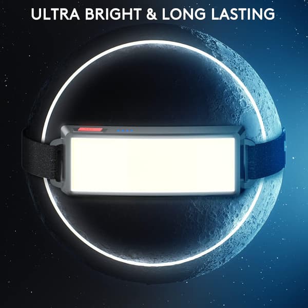 LED Hodelykt, Oppladbar COB Hodelykt Superlys Hodelykter 500Lumen Lett Hodelykt 3 Lysmoduser Arbeidslys USB Justerbar