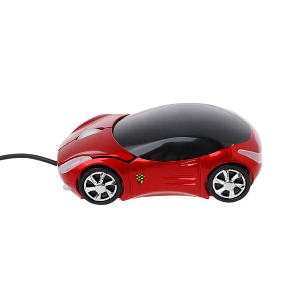 1000DPI Mini Bilformet USB 3D Optisk Kablet Innovativ 2 Spotlights Mus til PC Bærbar Pink