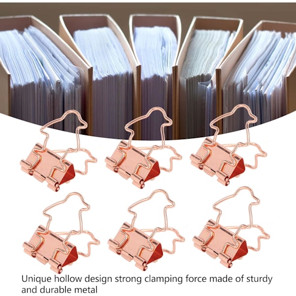 Klämmor Kontor Viktiga Kontorsmaterial Lång Svans Ihålig Flerfunktionell Hemmakontor Klämmor Liten Kreativ Design Utökad Längd för Extra Fästelement 100 st Set Rose Gold