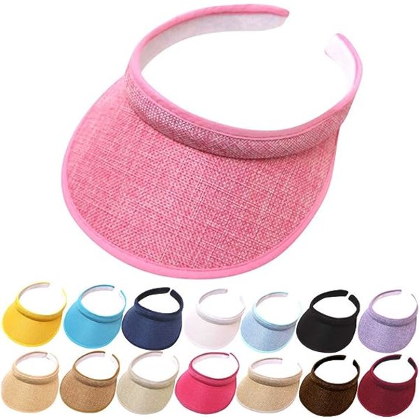 Visor, Tennis Cap Golf Cap, Udendørs Sport Solhat til Cykling Fiskeri Løb Jogging og andre Sportsgrene, UV-beskyttelse Solhat til Kvinder, Hot Pink