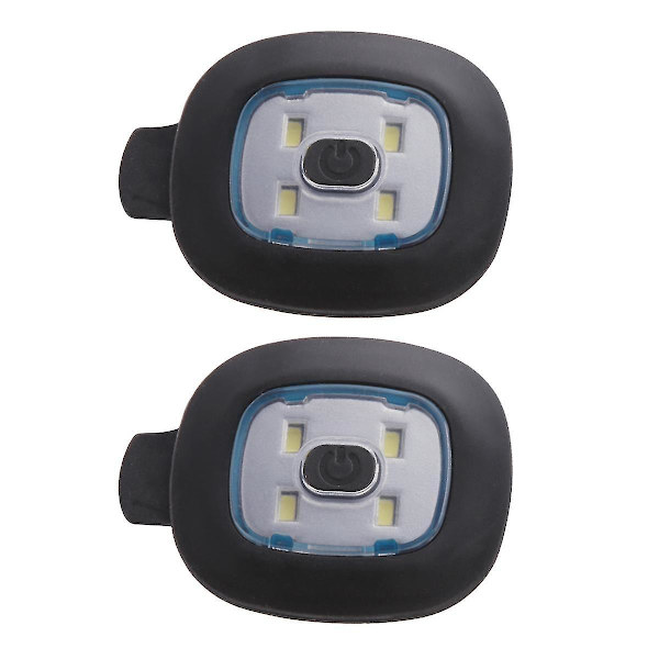 2 stk. USB-oppladbart lys for LED-lue, utskiftbart hodelyktlue DIY-hattelys for menn og kvinner