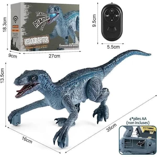 Radiostyret Dinosaur Legetøjsrobot med Controller til Børn 3-6 År